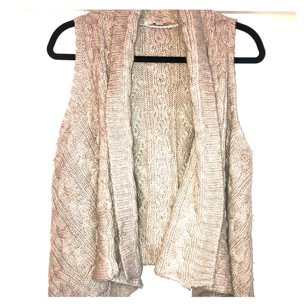 Anne Taylor LOFT chunky woven knit sweater vest